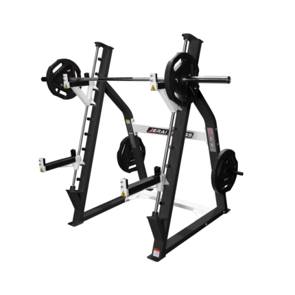 Jerai Fitness Squat Rack Adjustable za trening snageNa slici je Jerai Fitness Squat Rack Adjustable, profesionalni podesivi rack za trening sa slobodnom šipkom, s 9 pozicija podešavanja, dimenzija 137 × 218 × 178 cm i težine 126,7 kg.